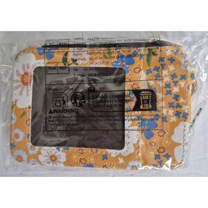 Silicone Beaded Bracelet Keyring w/ Floral Coin Wallet 6"×4"